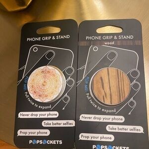 Popsockets Phone Grip & Stand wood Mandala Bundle of 2